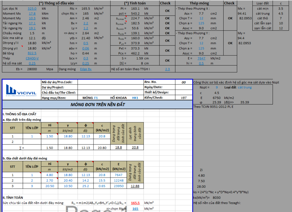 MÓNG ĐƠN TRÊN NỀN ĐẤT TỰ NHIÊN_V2 - EXCEL 84