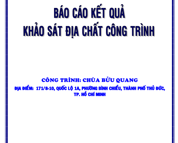 HỒ SƠ ĐỊA CHẤT – P.BÌNH CHIỂU – THỦ ĐỨC, TPHCM