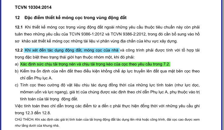 SƠ BỘ SCT CỌC THEO ĐẤT NỀN KHI XÉT TÁC DỤNG CỦA ĐỘNG ĐẤT THEO TCVN 10304:2014 - Vobaotoan.com